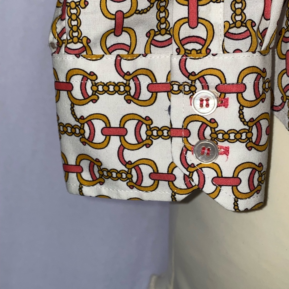 Talbots - Patterned Button-Down Long-Sleeved Blou… - image 3